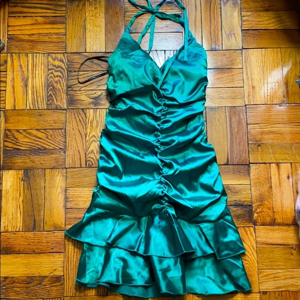 Jessica McClintock green backless dress size: 8P